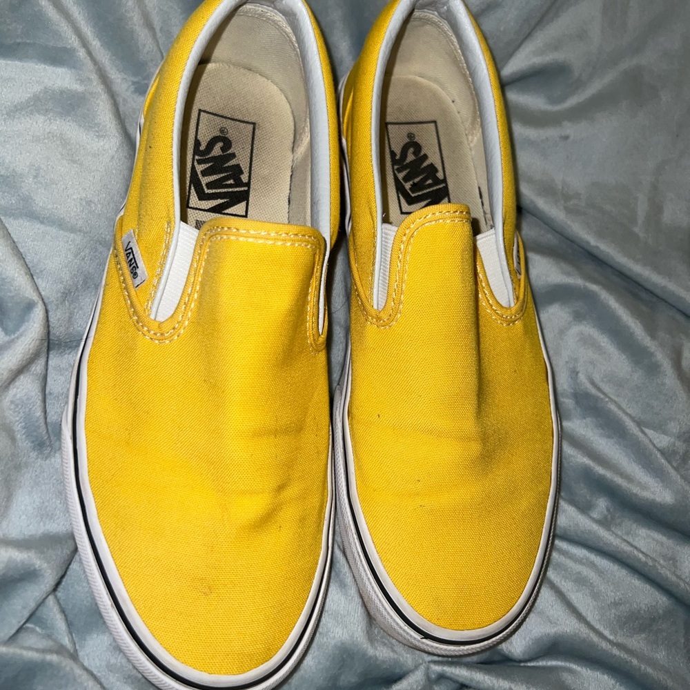 yellow classic slip on vans